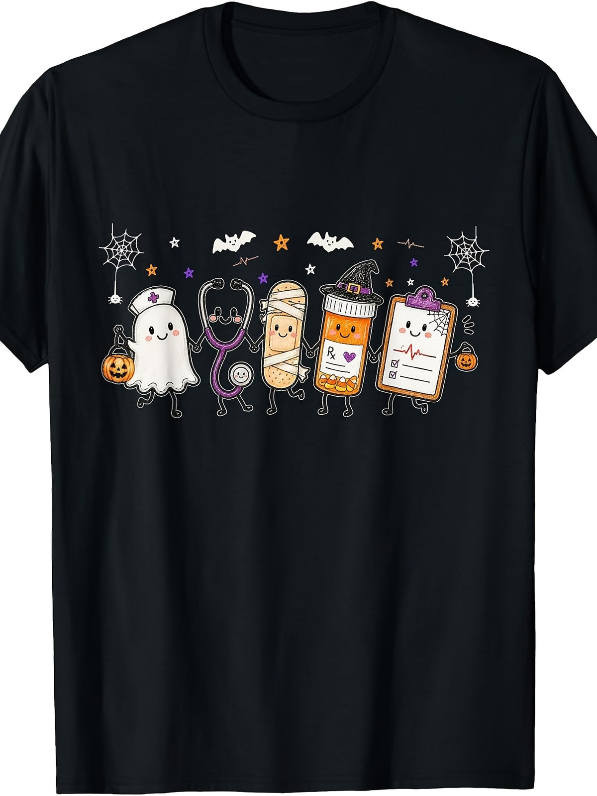 Halloween Nurse Doodle Supplies Ghost Spooky Season T-Shirt