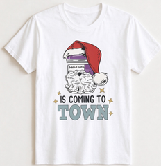 Funny Nurse Christmas T-Shirt, Santa Hat Medical Mask Nurse Graphic Tee, Holiday Gift ， Casual Crew Neck Short Sleeve Top