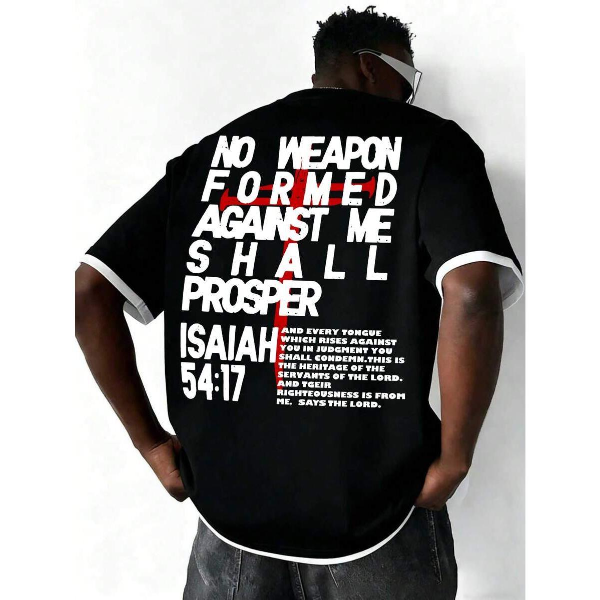 Men's Summer Print Contrast Trim Fashion Versatile Street Letter 2 In 1 Short Sleeve T-Shirt