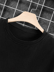 Men's Printed Crew Neck T-Shirt with Hooded Boy Graphic