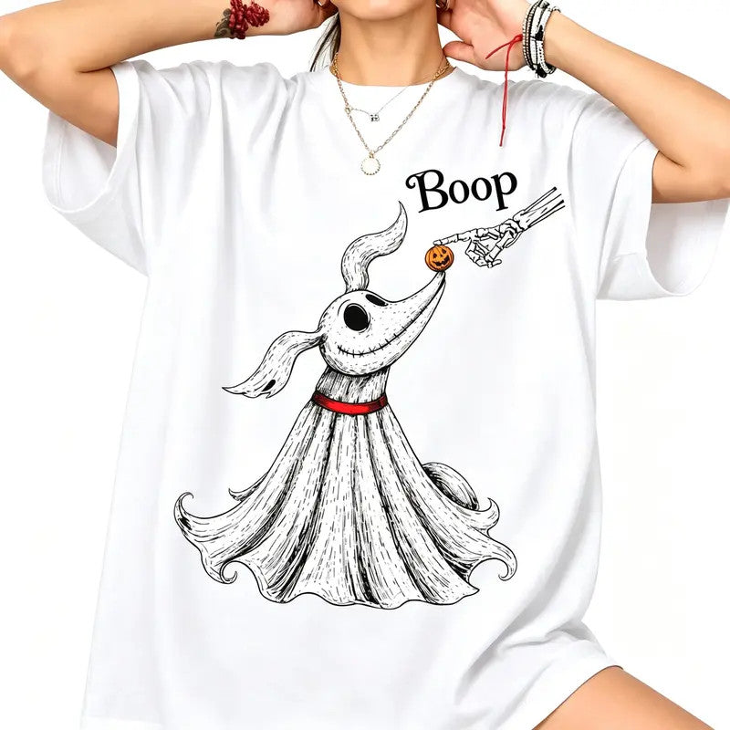 Boop Ghost Skeleton Hand Funny T-Shirt,  Halloween Trip Tee, Nightmare Before