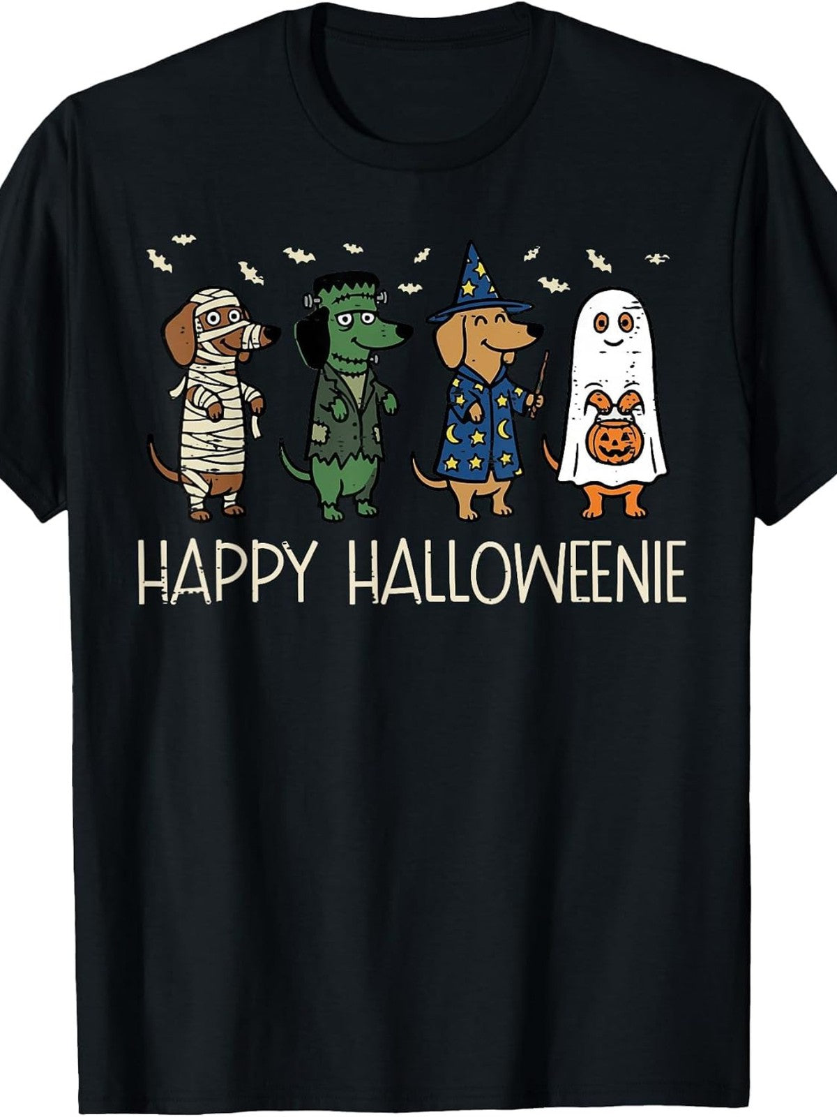 Happy Halloween Dogs Dachshunds Wiener Costume Men Women T-Shirt