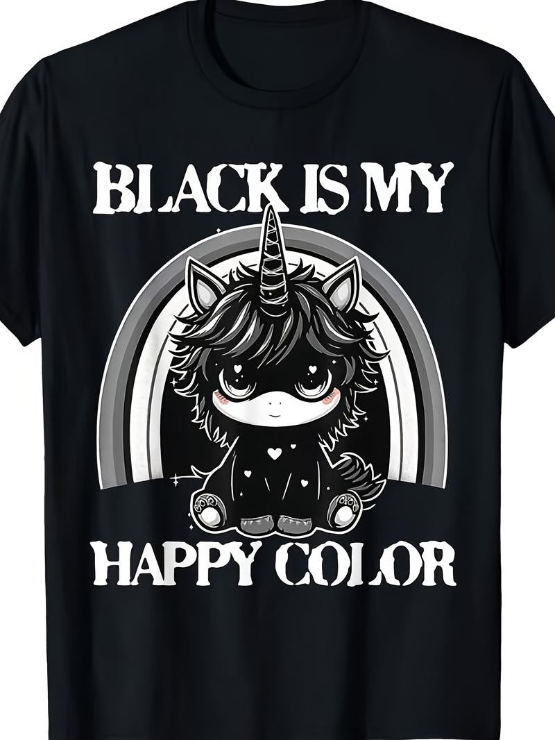 Men's & Women's Goth Emo T-Shirt - Black Is My Happy Color Gothic