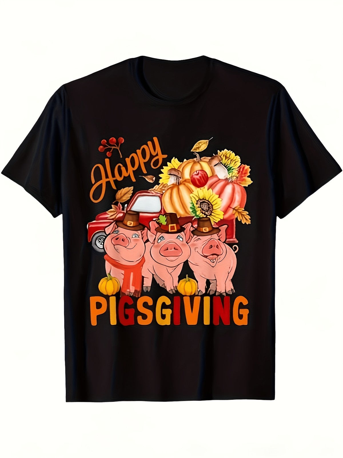 Funny Pigsgiving Pigs Pickup Truck T-Shirt