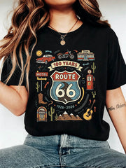 Route 66 100 Years T-Shirt 1926-2026 Vintage Highway Anniversary Tee