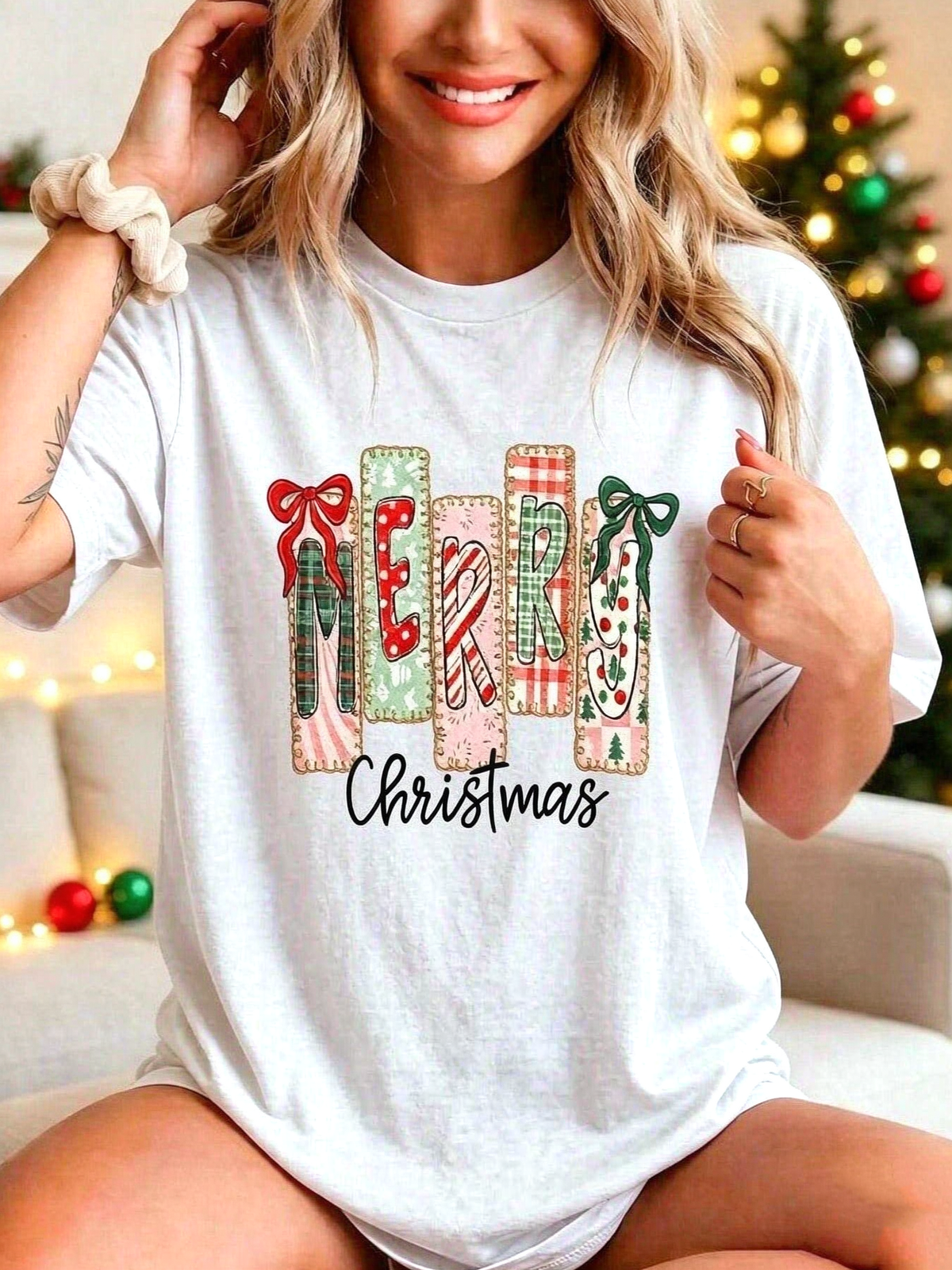 Women Christmas Cartoon Graphic Tee, Fall Clothes For Women