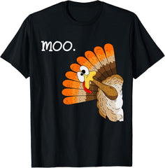 Turkey Moo Funny Thanksgiving Fall Autumn Unisex T-Shirt