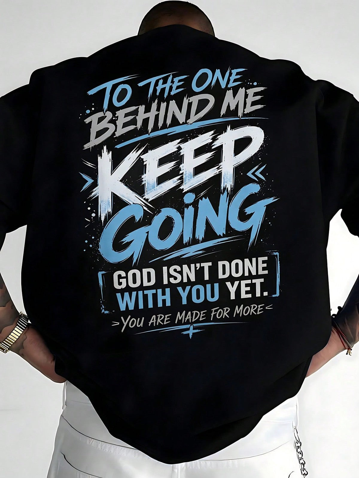 Men's "God Will Never Fail You" Christian Double-sided Graphic T-Shirt