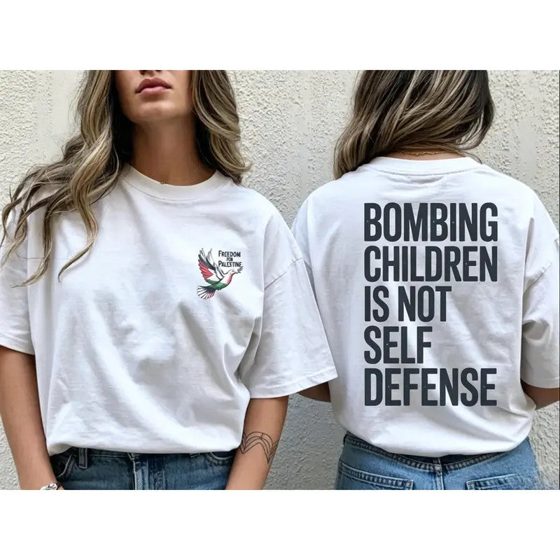 Women's Free Palestine Cotton Graphic Streetwear Tee - Shirts for Women