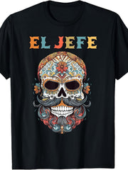 The Boss Funny Skull Mexican Boss Spanish Day of The Dead T-Shirt