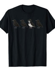 Retro Funny Pigeon Dressed As Crow Raven Graphic Halloween T-Shirt