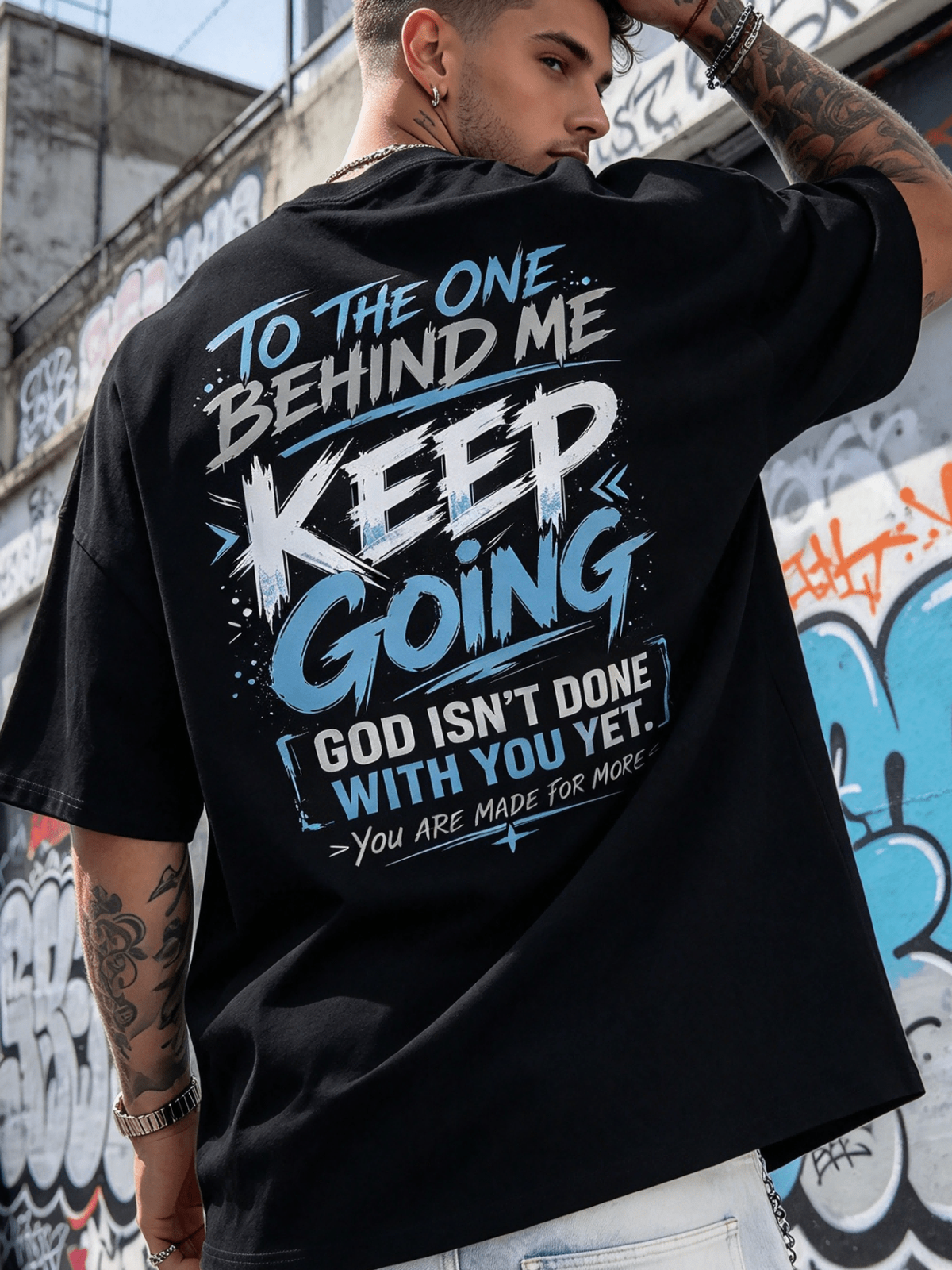 Men's "God Will Never Fail You" Christian Double-sided Graphic T-Shirt