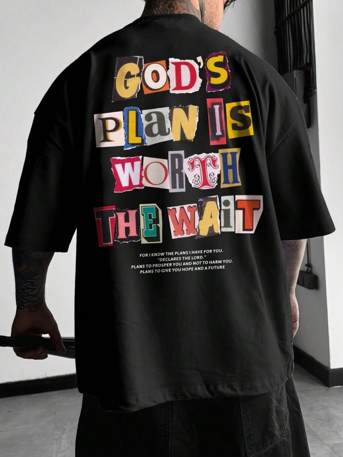 Men's "FAITH OVER FEAR" Christian T-Shirt|Psalm 118:6 Scripture Design