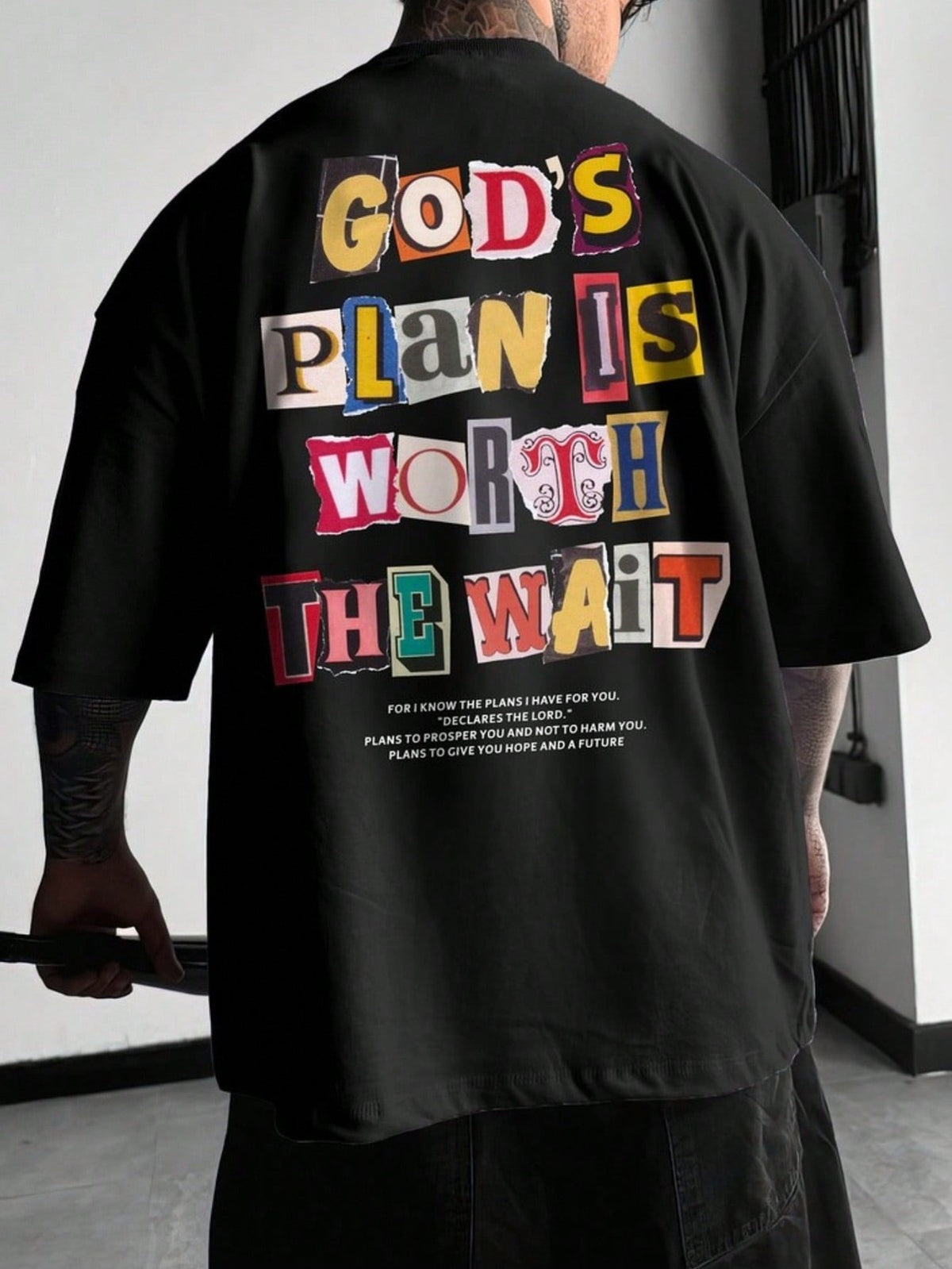 Men's "FAITH OVER FEAR" Christian T-Shirt|Psalm 118:6 Scripture Design