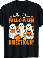 Are You Fall Or Halloween Directions Funny Ghost Halloween T-Shirt