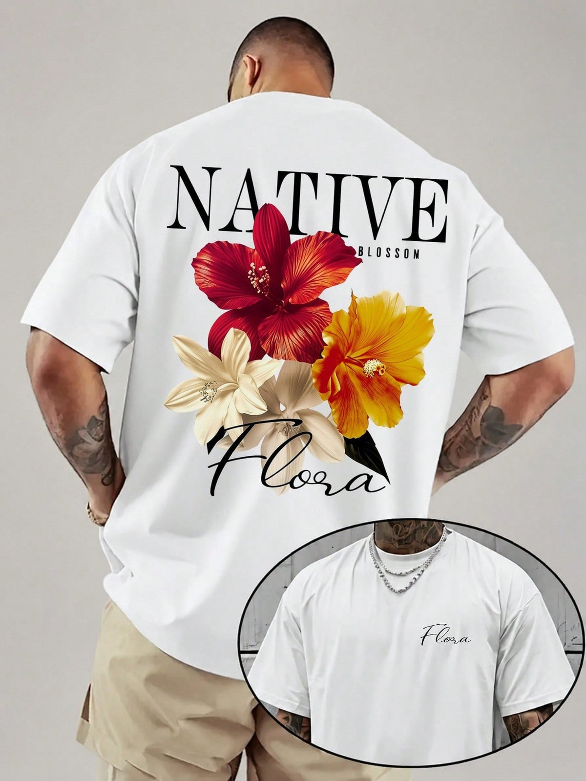 Tropical Hibiscus Floral Graphic Print, Summer Streetwear Casual Top