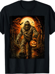 Lantern Skeleton Sasquatch Halloween Men Women T-Shirt
