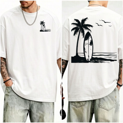 Men's Graphic T-Shirt, Beach Vacation Casual Summer Printed T-Shirt