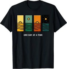 Retro One Day At A Time Motivational Quote Retro Unisex T-Shirt