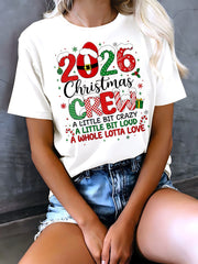 2026 Christmas Crew T-Shirt, Crazy Loud Love Holiday Graphic Tee