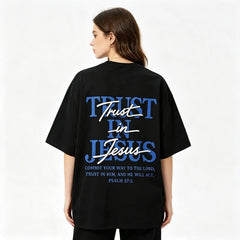 Christian "Trust in Jesus" Psalm 37:5 Bible Verses Design, Faith-Based