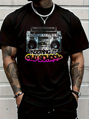 100% Cotton Keeping It Old School - Vintage Boombox 80s T-Shirt