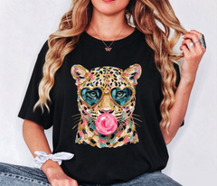 Women's Cool Leopard Bubble Gum Graphic T-Shirt