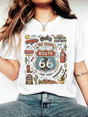 Route 66 100 Years T-Shirt 1926-2026 Vintage Highway Anniversary Tee