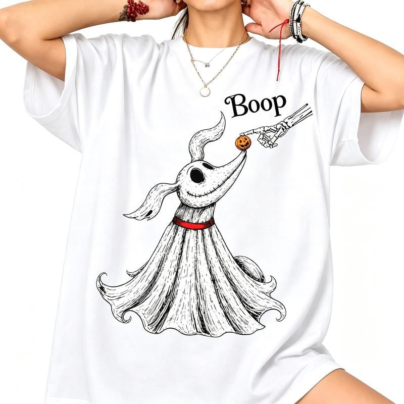 Boop Ghost Skeleton Hand Funny T-Shirt,  Halloween Trip Tee, Nightmare Before