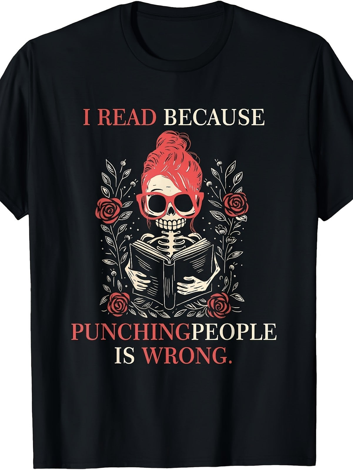 I for read Because Punching People Is Wrong Retro Graphic Tee