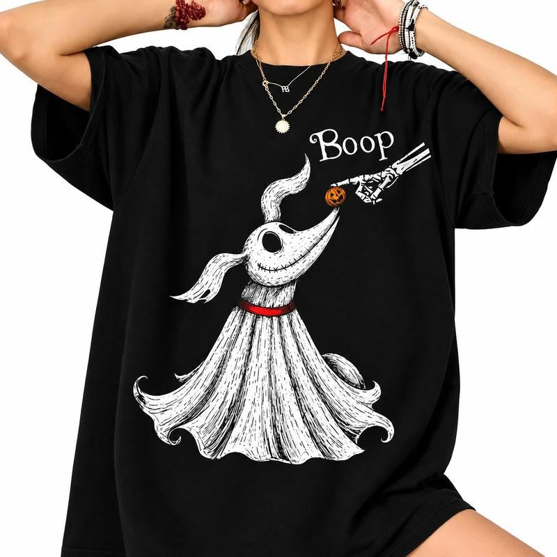Boop Ghost Skeleton Hand Funny T-Shirt,  Halloween Trip Tee, Nightmare Before