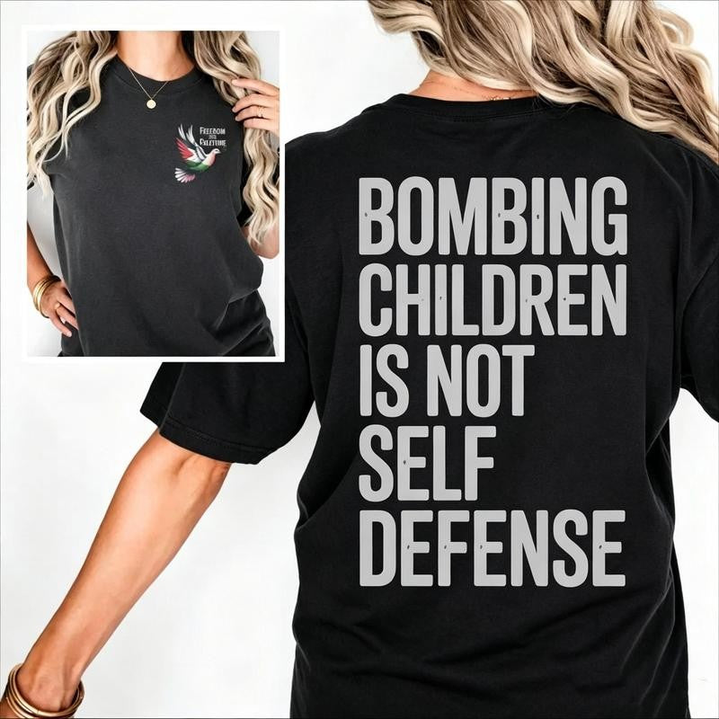 Women's Free Palestine Cotton Graphic Streetwear Tee - Shirts for Women