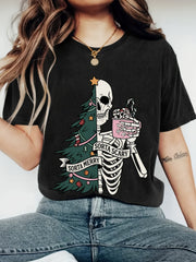 Sorta Merry Sorta Scary Skeleton Christmas Tree Women Graphic T-Shirt