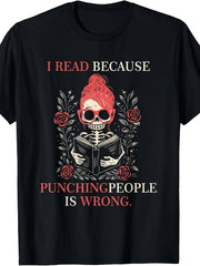 I for read Because Punching People Is Wrong Retro Graphic Tee
