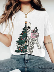 Sorta Merry Sorta Scary Skeleton Christmas Tree Women Graphic T-Shirt
