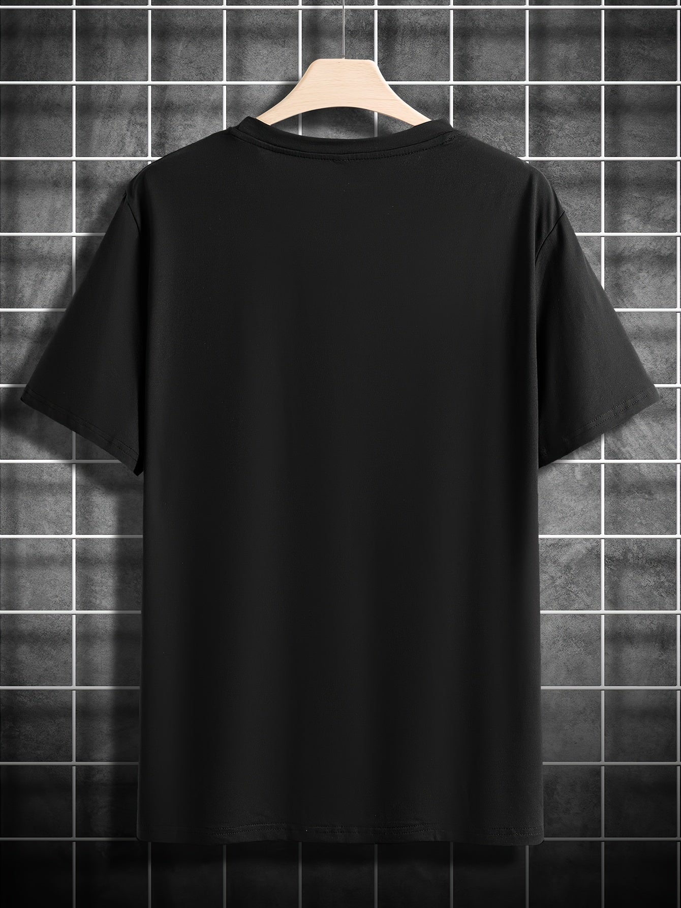 Men's Printed Crew Neck T-Shirt with Hooded Boy Graphic
