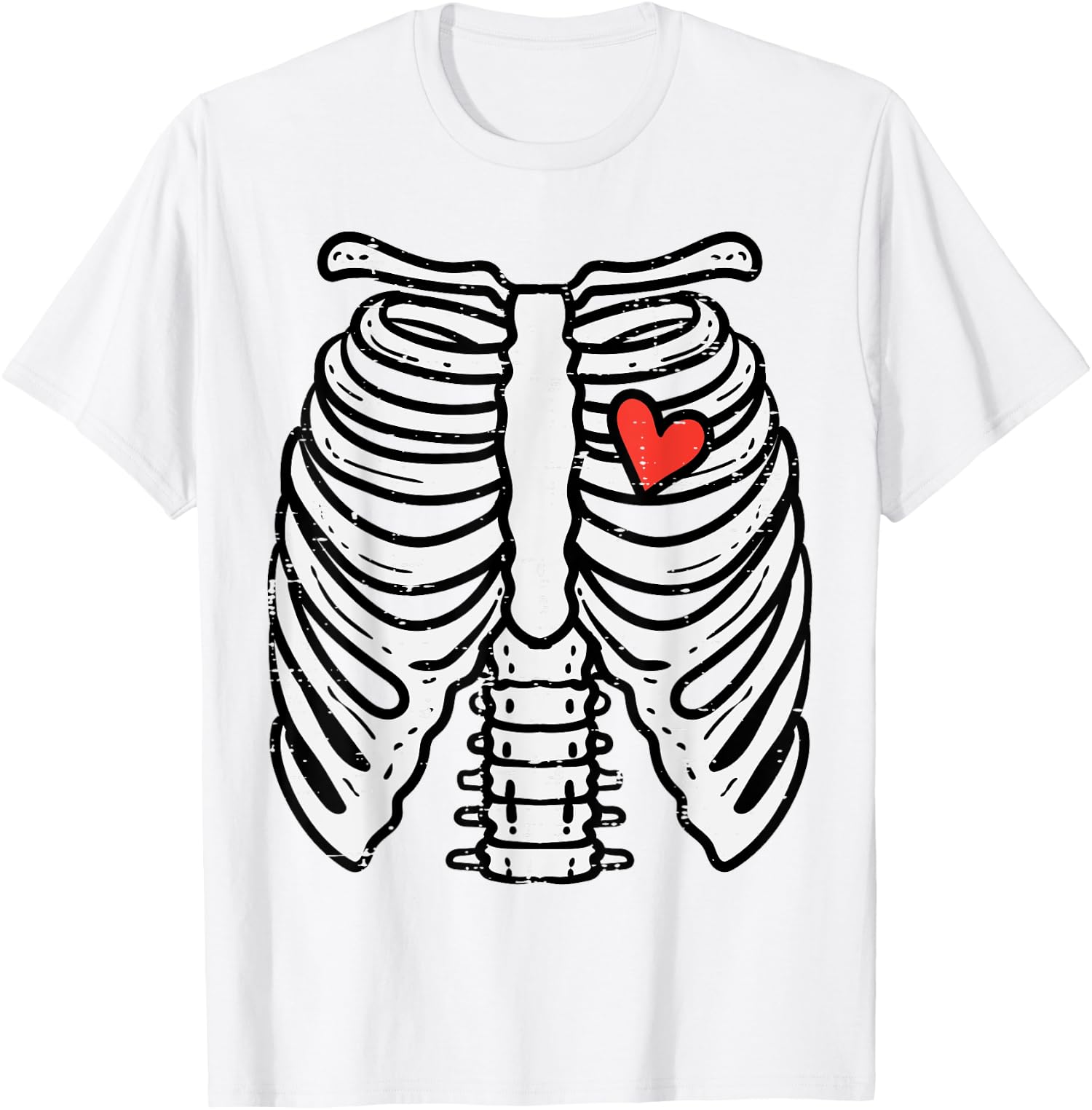 Halloween Skeleton Rib Cage Heart Costume Unisex T-Shirt