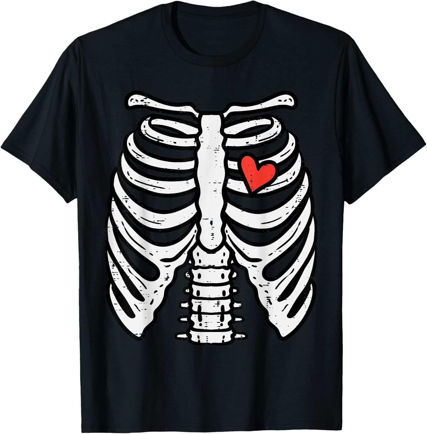 Halloween Skeleton Rib Cage Heart Costume Unisex T-Shirt