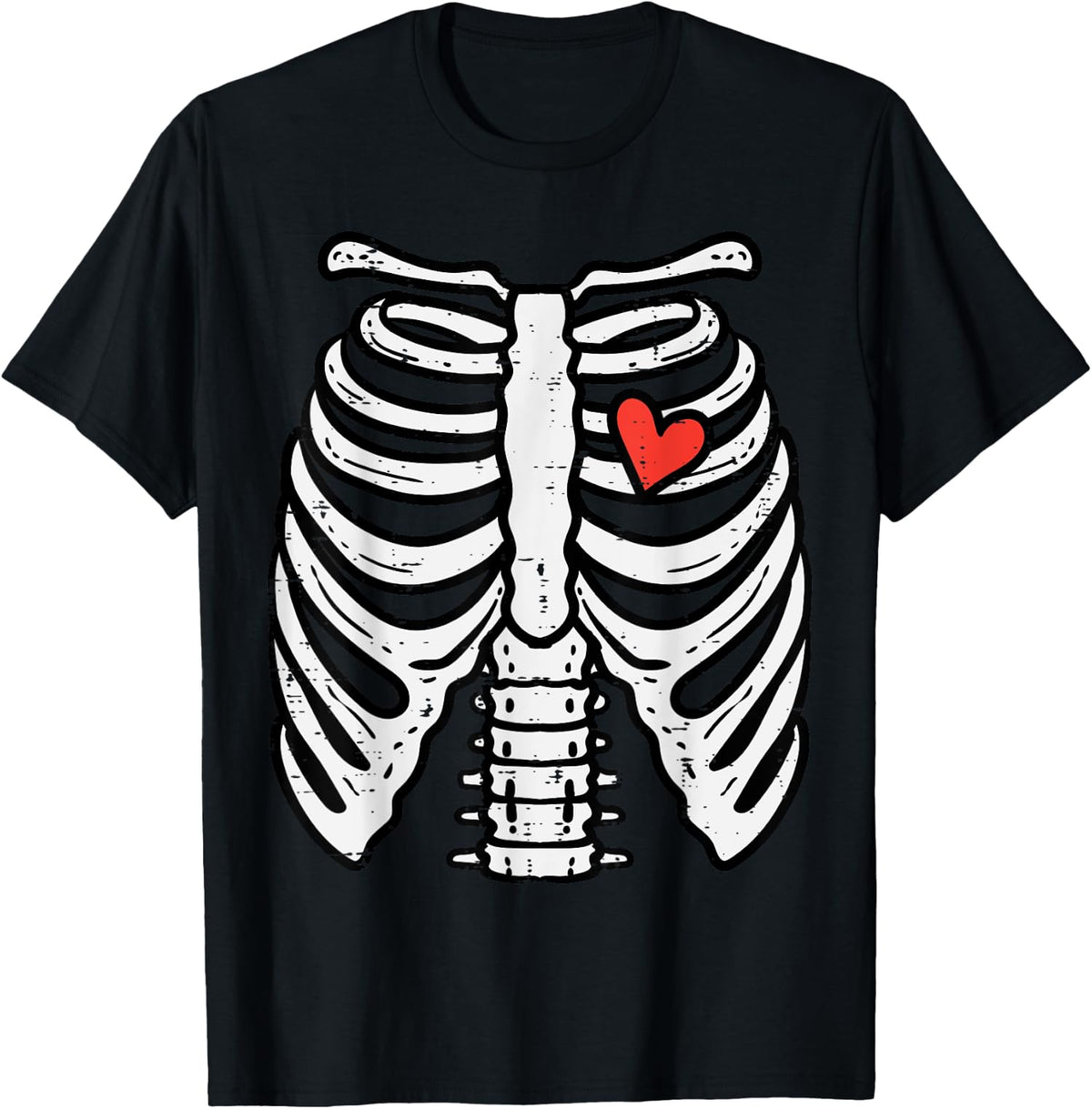Halloween Skeleton Rib Cage Heart Costume Unisex T-Shirt