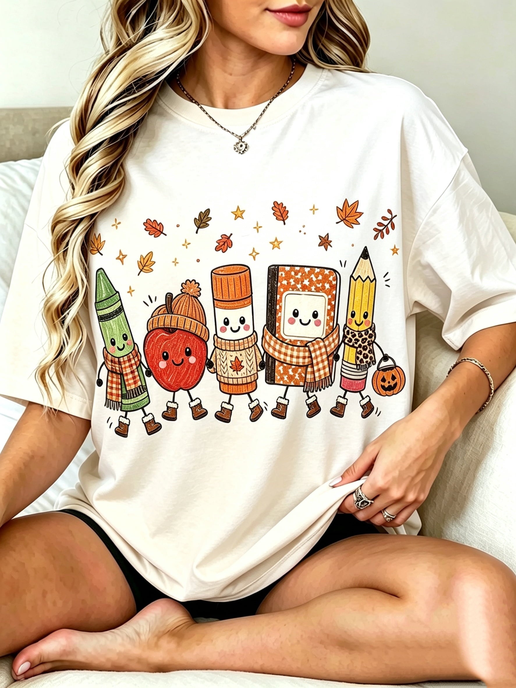 Cute And Scary Teacher Print Graffiti T-Shirt For Women,Halloween Party Costumes