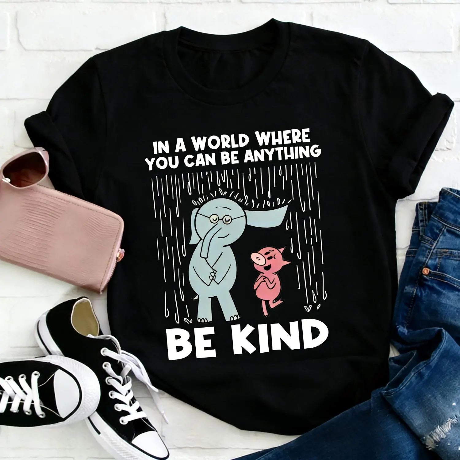 Be Kind In A World Where You Can Be Anything Teacher T-Shirt, Be Kind Crew Neck Short Sleeve Tees， Kindergarten Shirt, 100%Cotton Teacher Shirt, Gift For Teacher