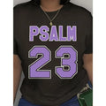 [100%Cotton] Women'S Psalm 23 Jersey Premium-Shirt- Oversized Casual Short Sleeve Round Neck Tee With Bold Green Lettering, Soft Breathable Fabric Holiday Parties& Giving Golf Gift T-Shirt For Men And Women