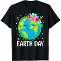 Happy Earth Day 2026 Cute Earth Floral Save The Planet Graphic Unisex world shirts
