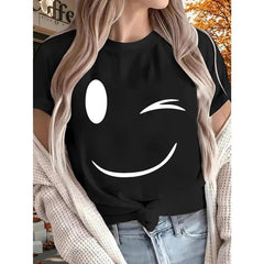 Drop Shoulder Graphic Crew Neck Tee Oversized Street Cotton Short Sleeve Top