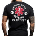 Emotional Support Husband” Funny T-Shirt with “Do Not Pet” Medical Symbol, Sarcastic Gift for Husband or Boyfriend, Unisex Crewneck Cotton Top