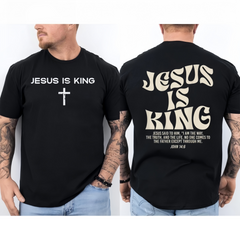 Christian Jesus Is King Shirt Bible Verse John 14:6 Faith Graphic Tee