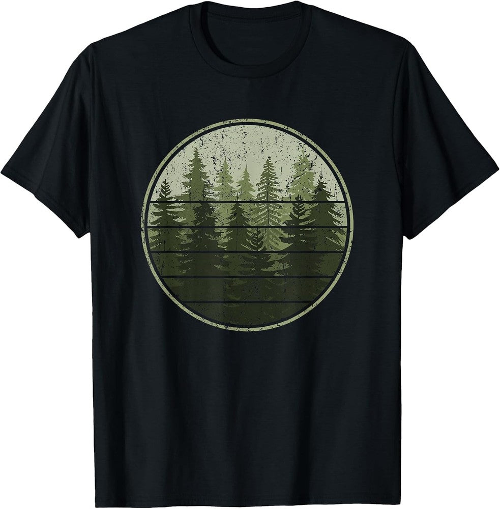 Vintage Forest T-Shirt Featuring Wildlife and Nature Design