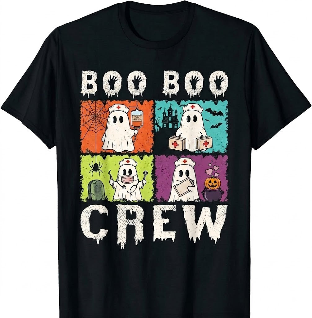 Boo Boo Crew Nurse Halloween Ghost Costume Unisex T-Shirt