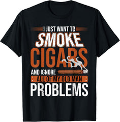 Old Man Humor Cigars Cigar Smoking Funny T-Shirt