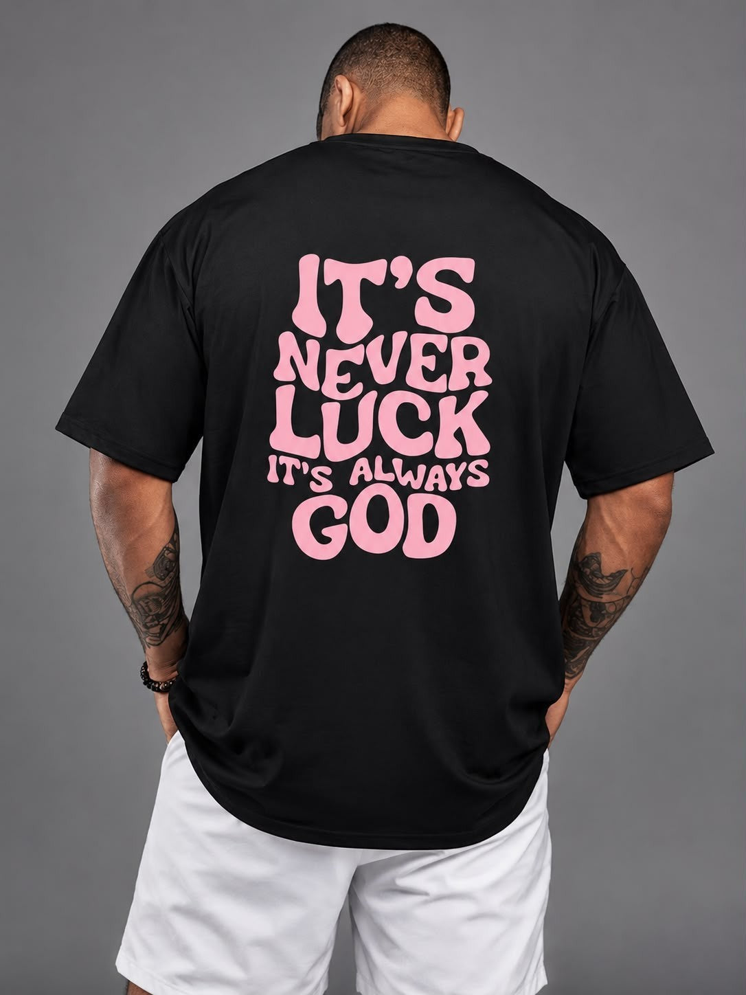 It's Never Luck It's Always God T-Shirt Christian Faith Religious Inspirational